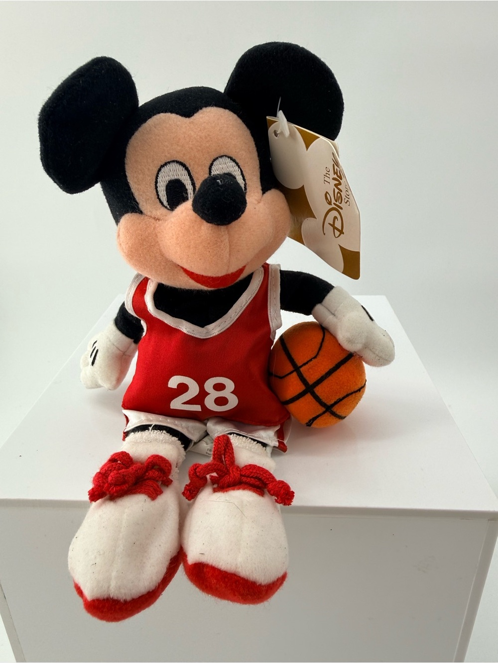 Disney Mickey Mouse Black & Red Basketball Plush with Orange Ball
